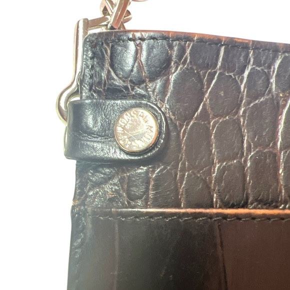 Monsac Black Crocodile-Embossed Leather Bag - Picture 2 of 5